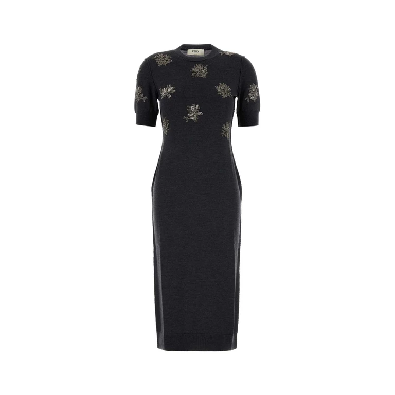 Fendi Fzdd33atpr F1rxe Antracite Exterior: Wool Elastane Abiti