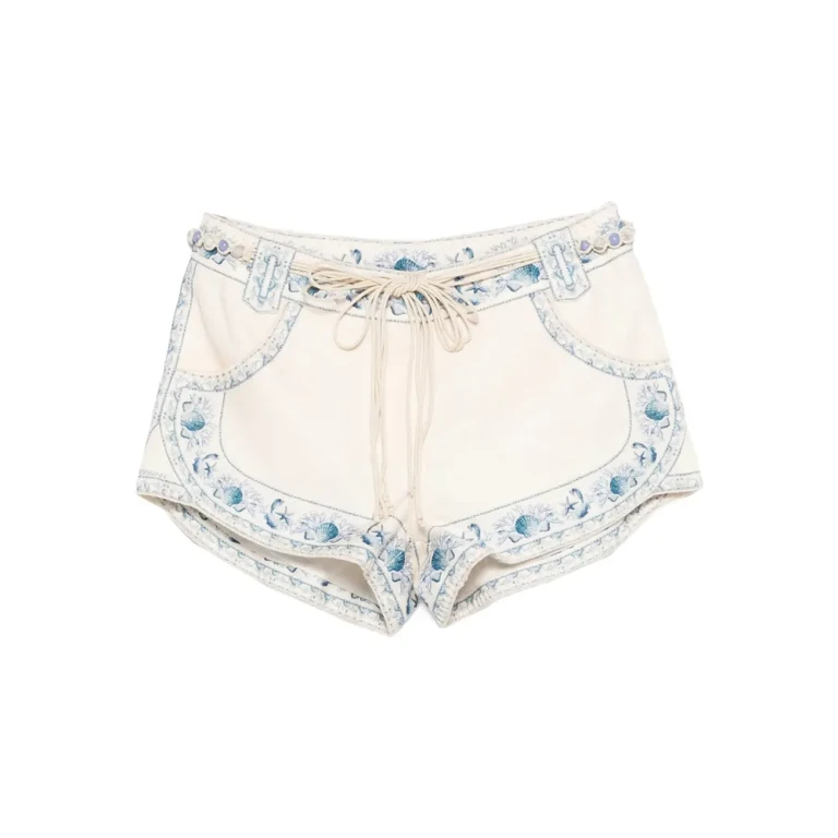 Zimmermann Drawstring Embroidered Shorts