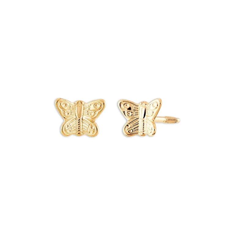 Children's Butterfly Stud Earrings in 14K Yellow Gold