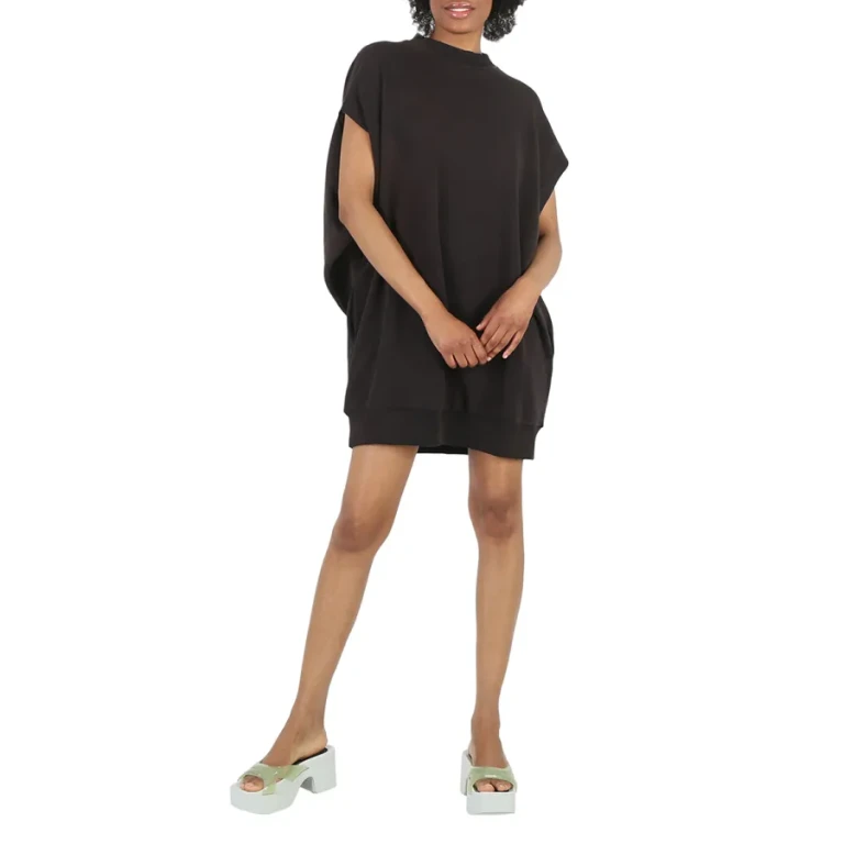 MM6 Maison Margiela Ladies Black Cut-Out Sleeve Sweatshirt Dress