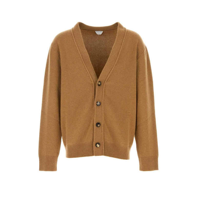Bottega Veneta Camel Stretch Cashmere Blend Cardigan