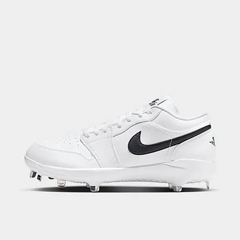 Jordan Men's Air 1 Retro Low Metal Baseball Cleats in Black/White Size: 7.0