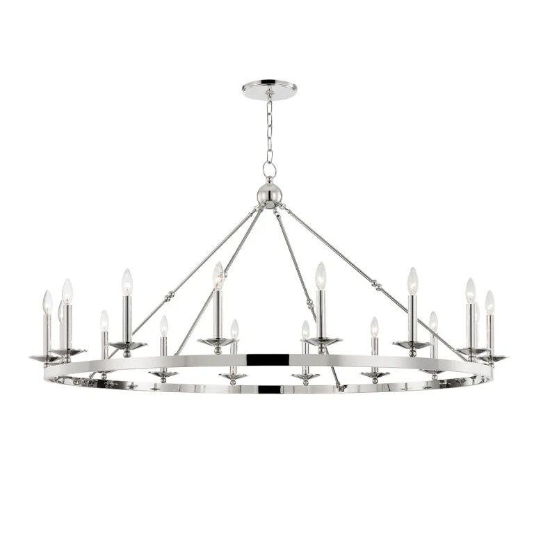 Polished Nickel 16 Light Chandelier from the Allendale Collection