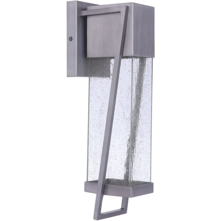 Brushed Titanium LED Outdoor Lantern from the Bryce Collection