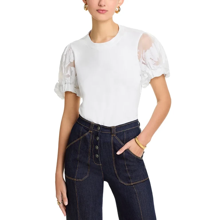 Cinq a Sept Paper Floral Organza Yashi Top