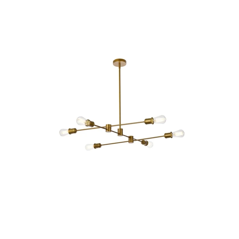 Brass Six Light Pendant from the Xavier Collection