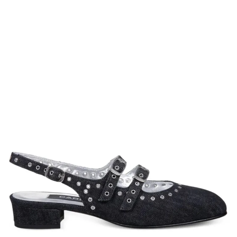Carel Denim Fabric Queen Slingback Mary Janes