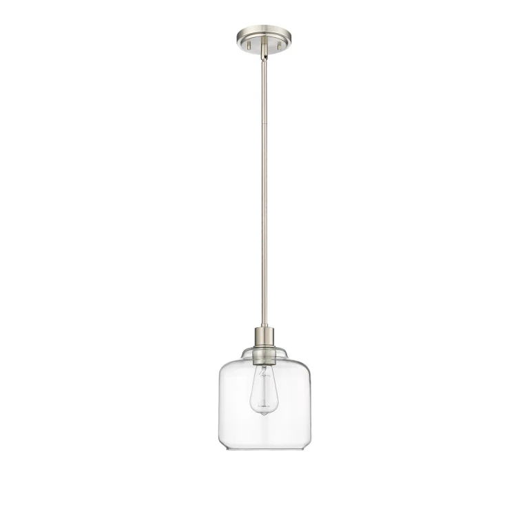 Brushed Nickel One Light Mini-Pendant from the Asheville Collection