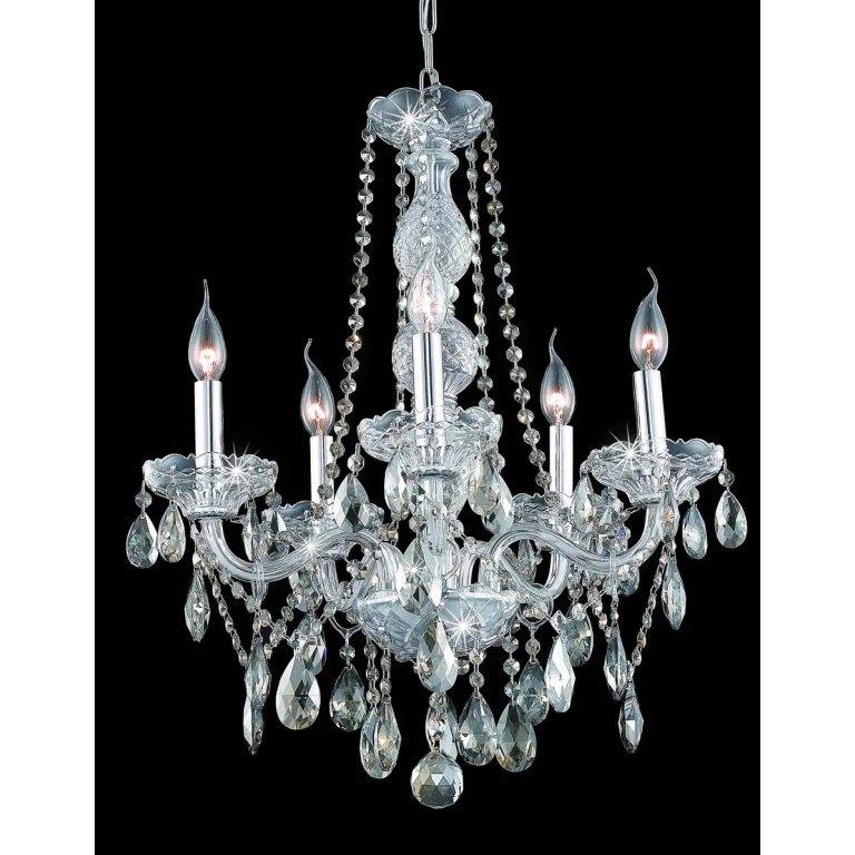 Chrome Five Light Chandelier from the Verona Collection