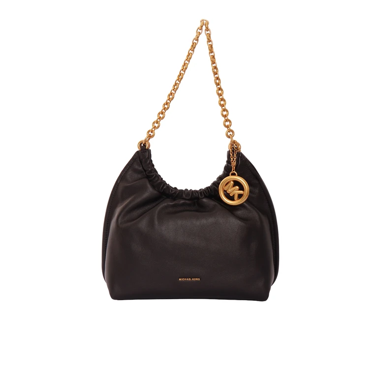 Michael Kors MD CINCH POUCHETTE Black Cow Leather Handbag - Women