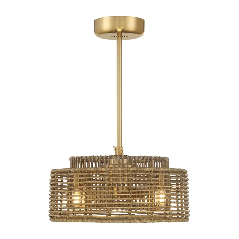 Warm Brass Four Light Fandelier from the Ferndale Collection