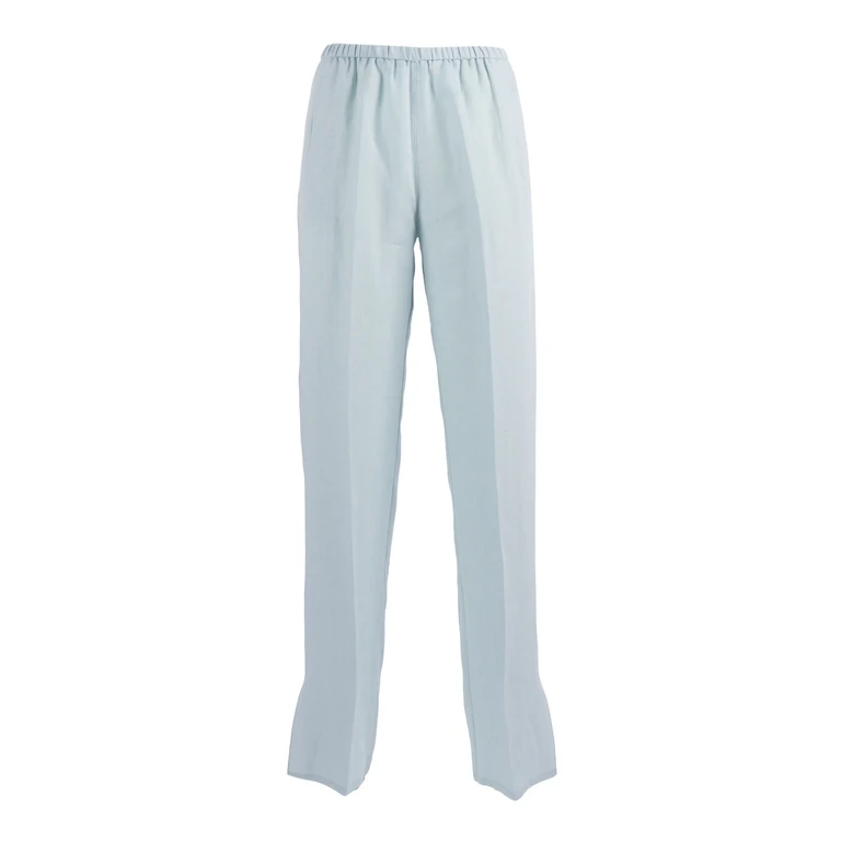 Forte Forte Regular Elasticated Trousers Chic Linen Canvas Light Blue - Women