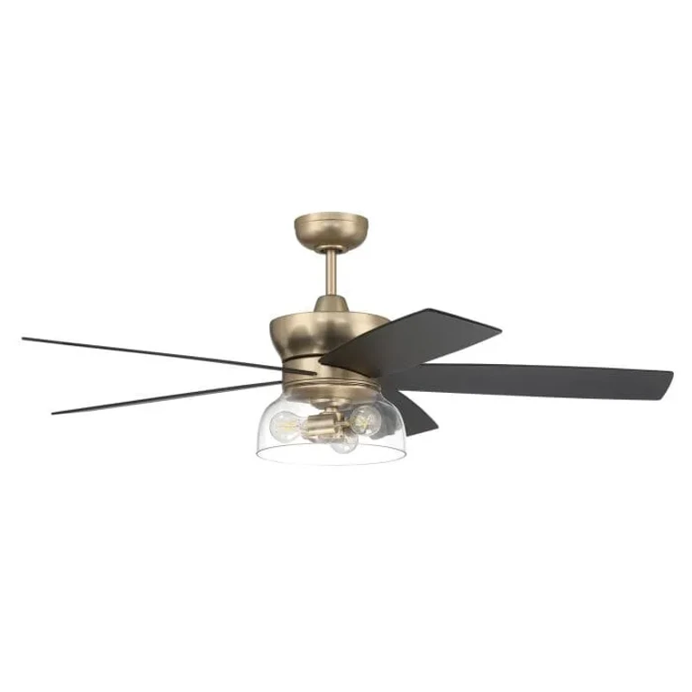 Craftmade Gibson 3-Light Ceiling Fan with Blades Included in Satin Brass