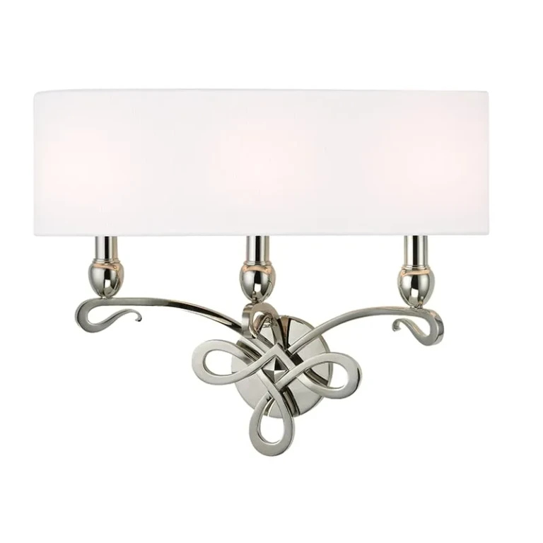Pawling 3-Light 17" Wall Sconce in Polished Nickel