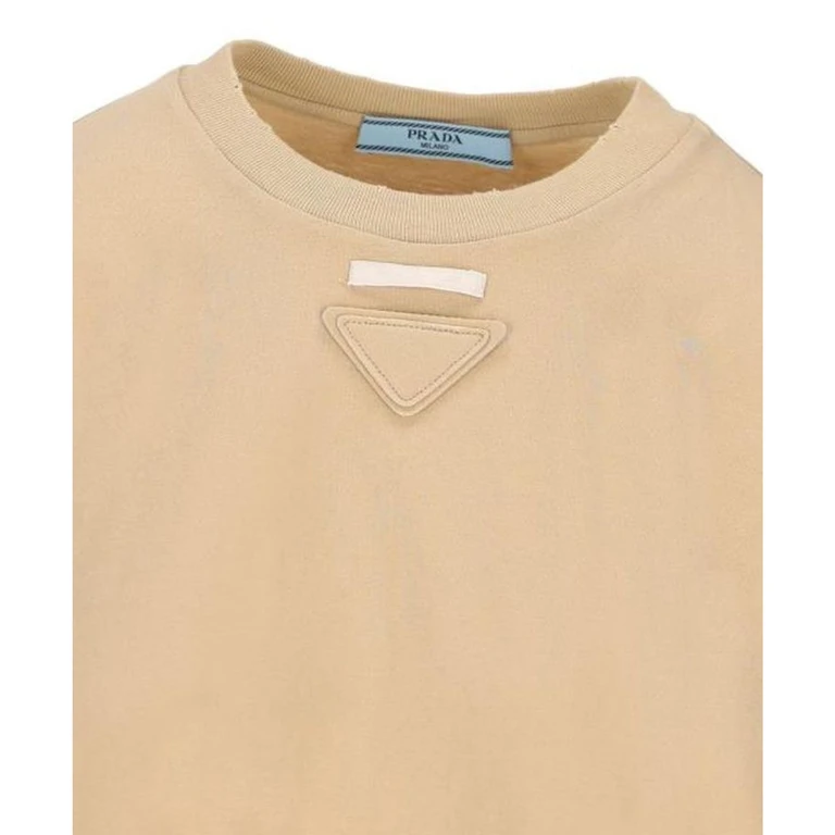 Prada Cotton Patch T-Shirt Beige - Women