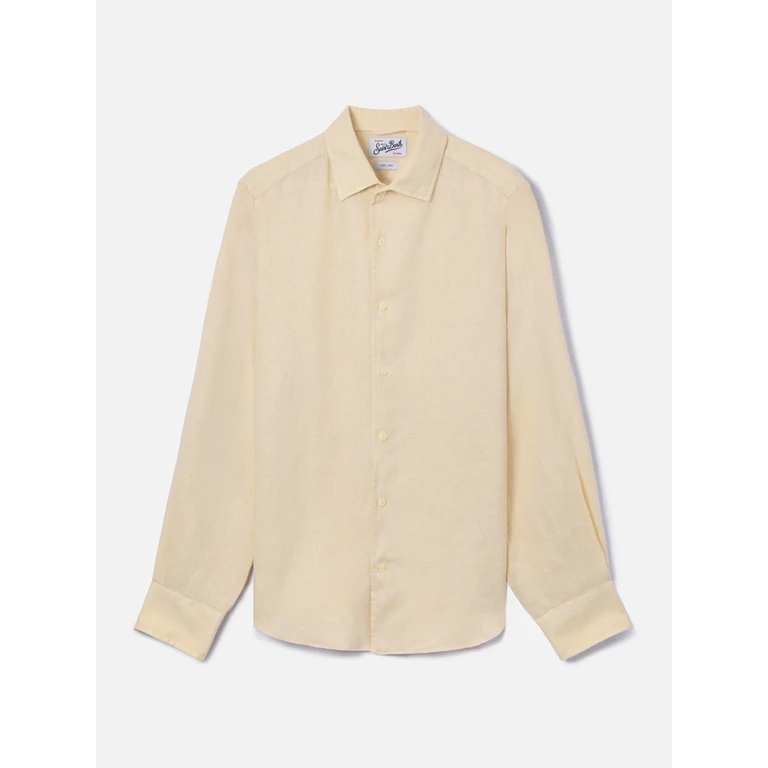 Mc2 Saint Barth Beige Raphael Shirt Pure Linen Brown - Men