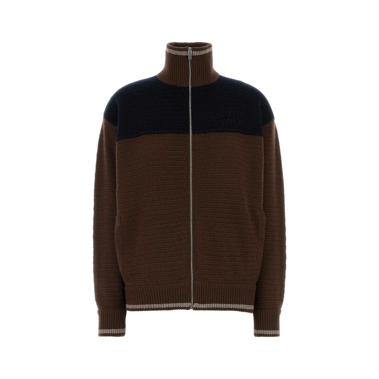 Miu Miu Brown Cashmere Cardigan Cacaoblu Exterior: Maglieria - Women