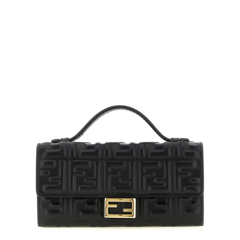 Fendi Continental Baguette wallet on chain Black Lamb Leather (ovis Aries) Wallets, Card Holders - Women