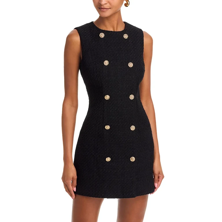 French Connection Structured Tweed Mini Dress