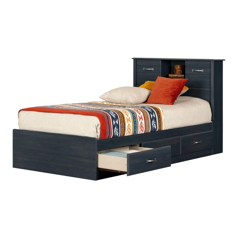 Ulysses Blueberry Twin Bed and Headboard Set