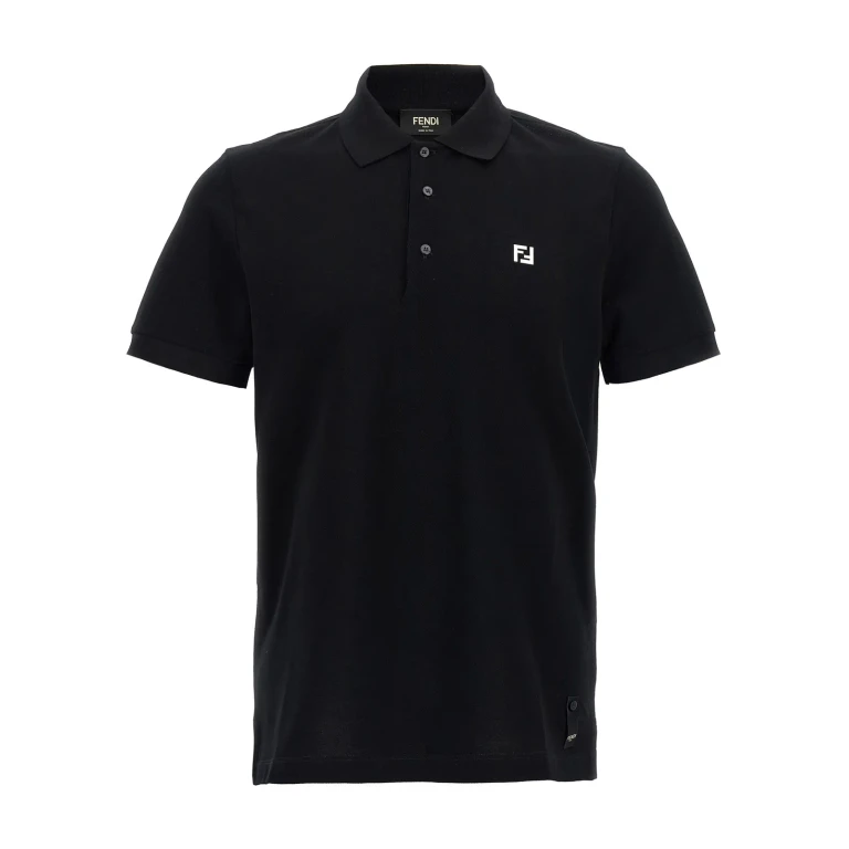 Fendi Ff Metallic Logo Polo Shirt