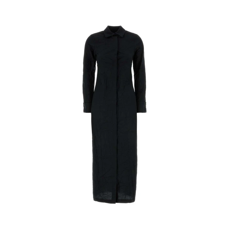 Max Mara Black Poplin Rovigo Shirt Dress Nero Exterior: Cotton Polyester Abiti - Women