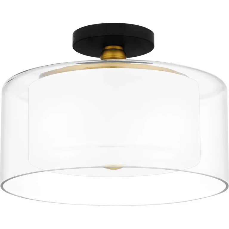 Matte Black Two Light Semi Flush Mount from the Rowland Collection