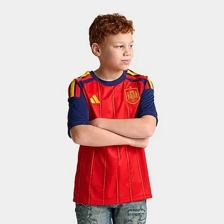 adidas Big Kids Spain Home Replica Soccer Jersey in Vivid Red Size: XS
