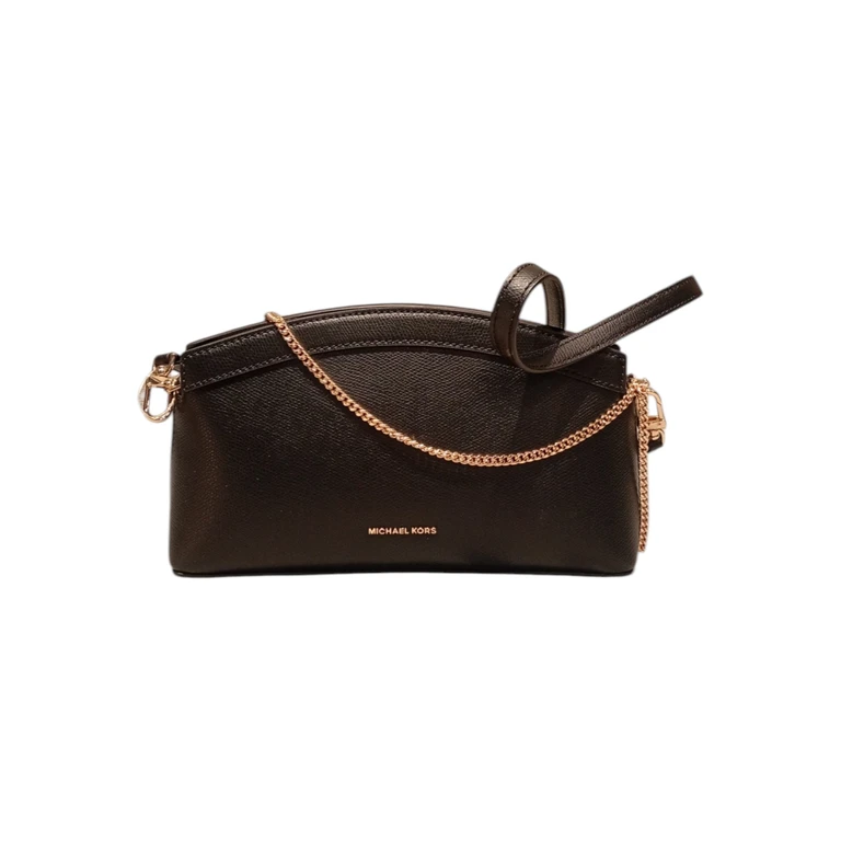 Michael Kors Sm Dome Chn Clutch Xbody Black Calf Leather Bag - Women