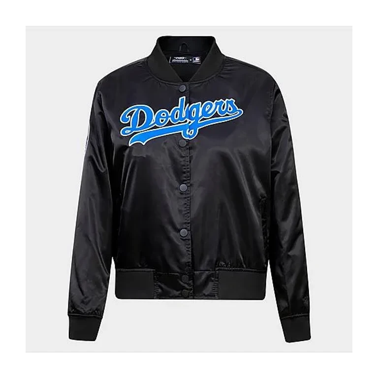 Pro Standard Women's Los Angeles Dodgers MLB Classic Satin Jacket in Black Size: XS