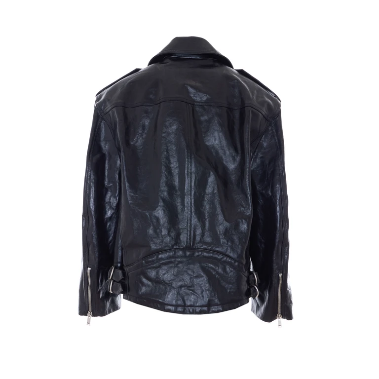 Saint Laurent Jackets Black Calfskin - Women