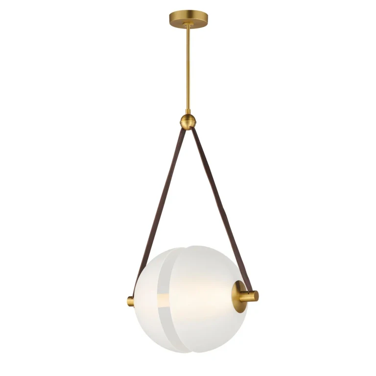 Natural Aged Brass LED Pendant from the Dispatch Collection