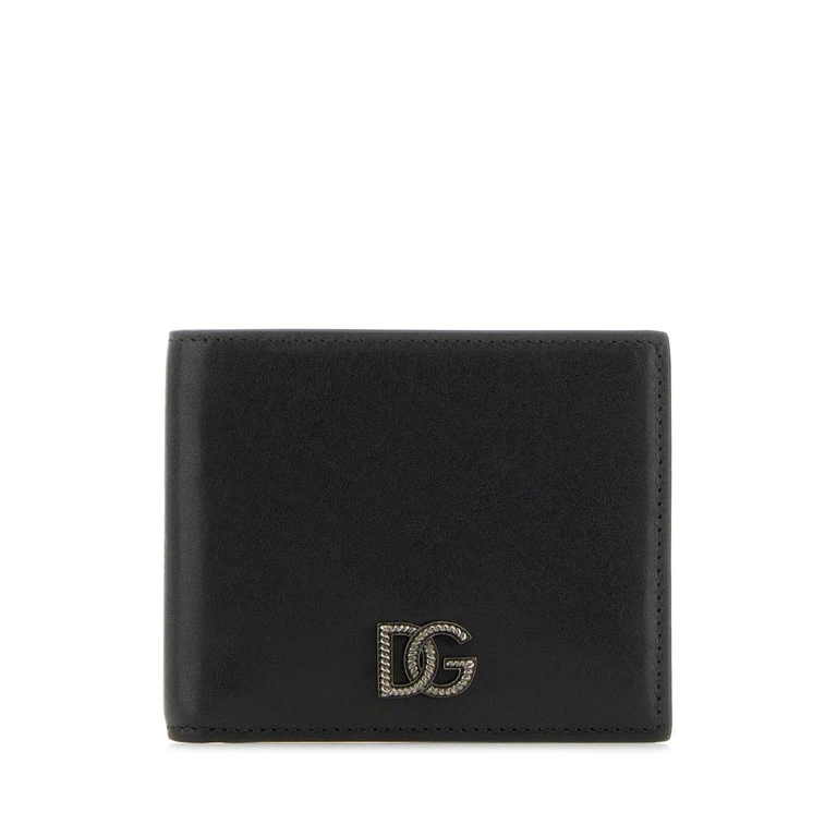 Dolce & Gabbana Black Leather Wallet Nero Vitello Portafogli - Men
