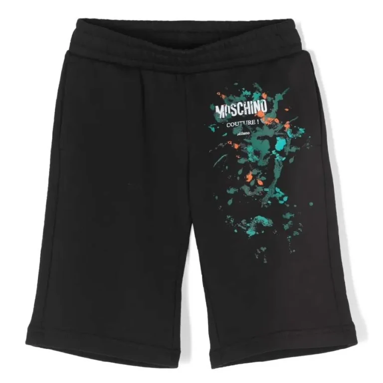 Moschino Boys Splashing Paint Logo Bermuda Shorts