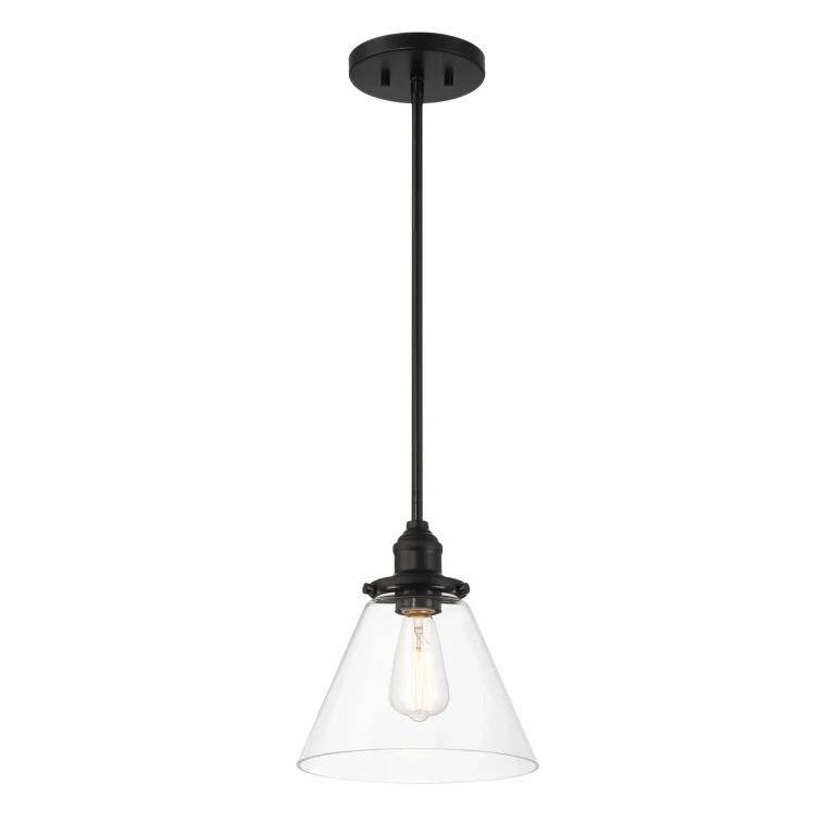 Coal Black One Light Mini Pendant from the Barwell Collection