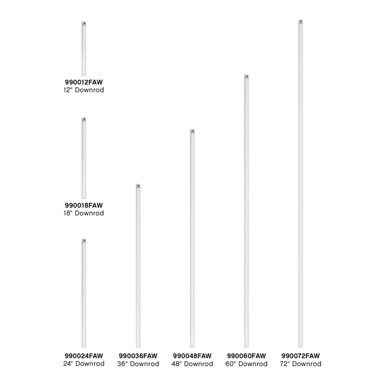 36" Downrod in Appliance White