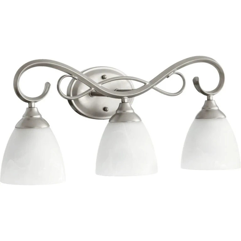 Quorum Powell 3-Light Bathroom Vanity Light in Classic Nickel