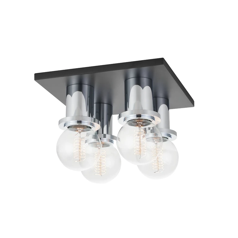 Polished Chrome Soft Black Flush Mount from the Brandi Collection