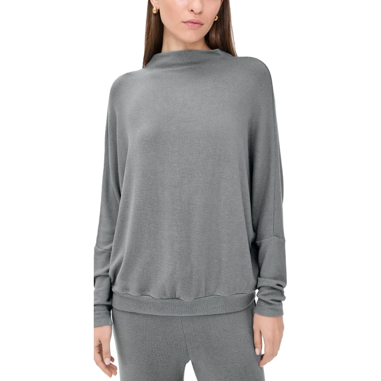 Eberjey Cozy Time Mock Neck Pullover Lead L