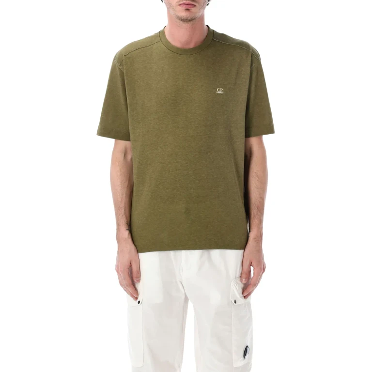 C. P. COMPANY Cotton T-Shirt with Logo (20CMTS192A110643P921)
