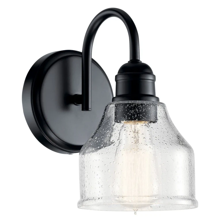 Black One Light Wall Sconce from the Avery Collection