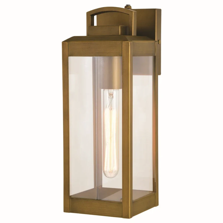 Vintage Brass One Light Outdoor Wal Mount from the Kinzie Collection