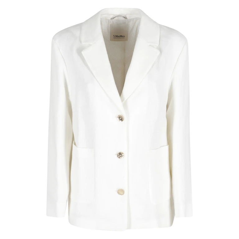S Max Mara Carlotta White Lino Giacca - Women
