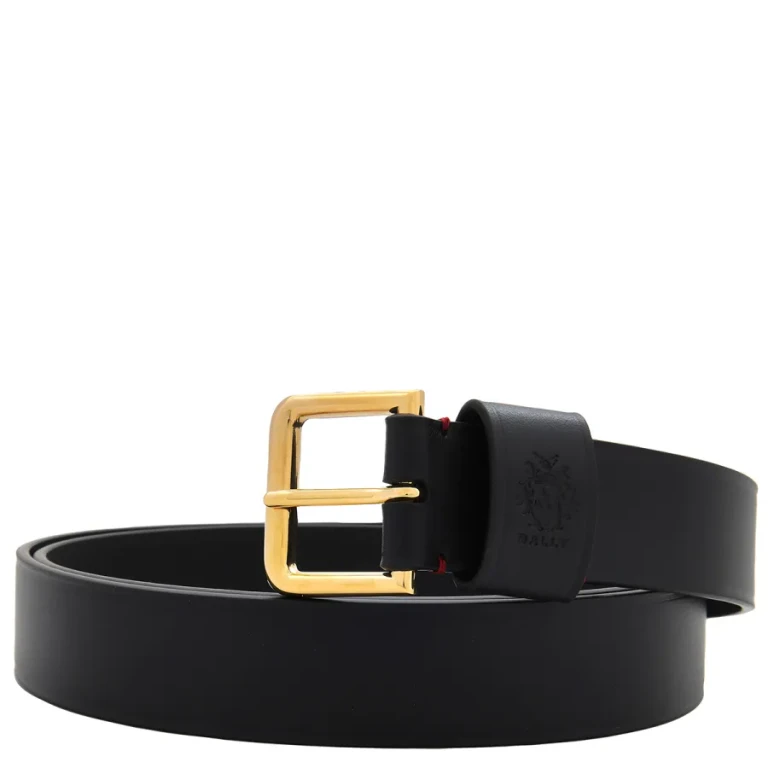 Bally Black Leather Adjustable Belt