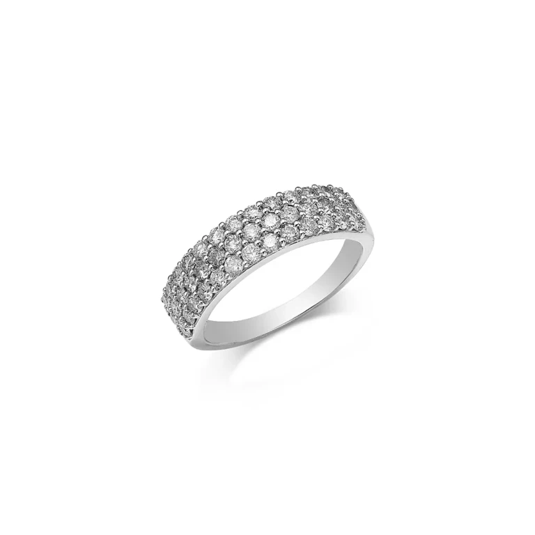 Diamond Multi-Row Ring in 14K White Gold, 1.0 tcw