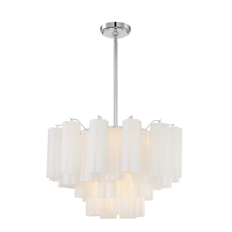 Polished Chrome Nine Light Chandelier from the Addis Collection