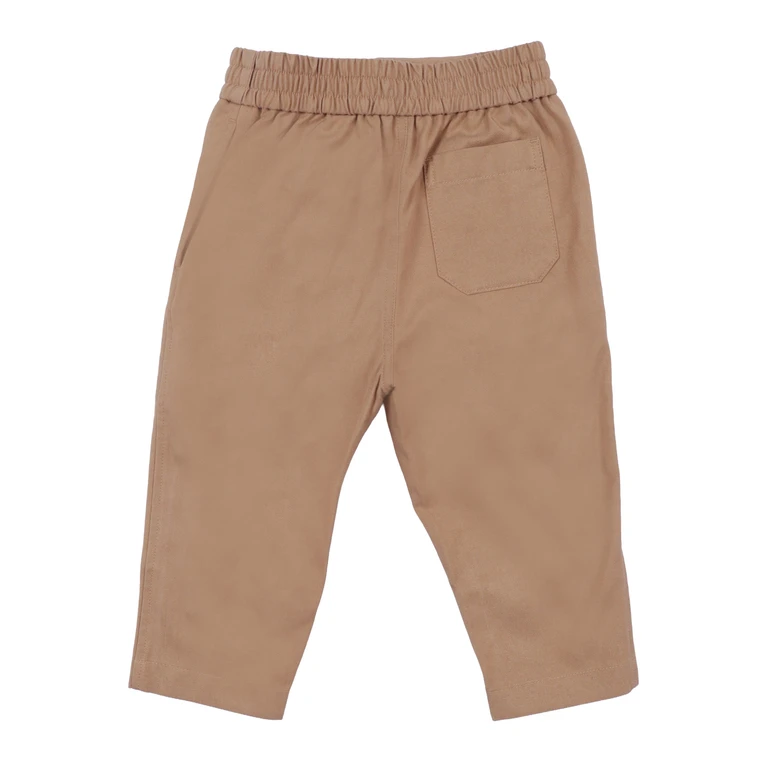 Burberry Inf Boy Casl Trsrs Beige Lyocell Cotton Pant