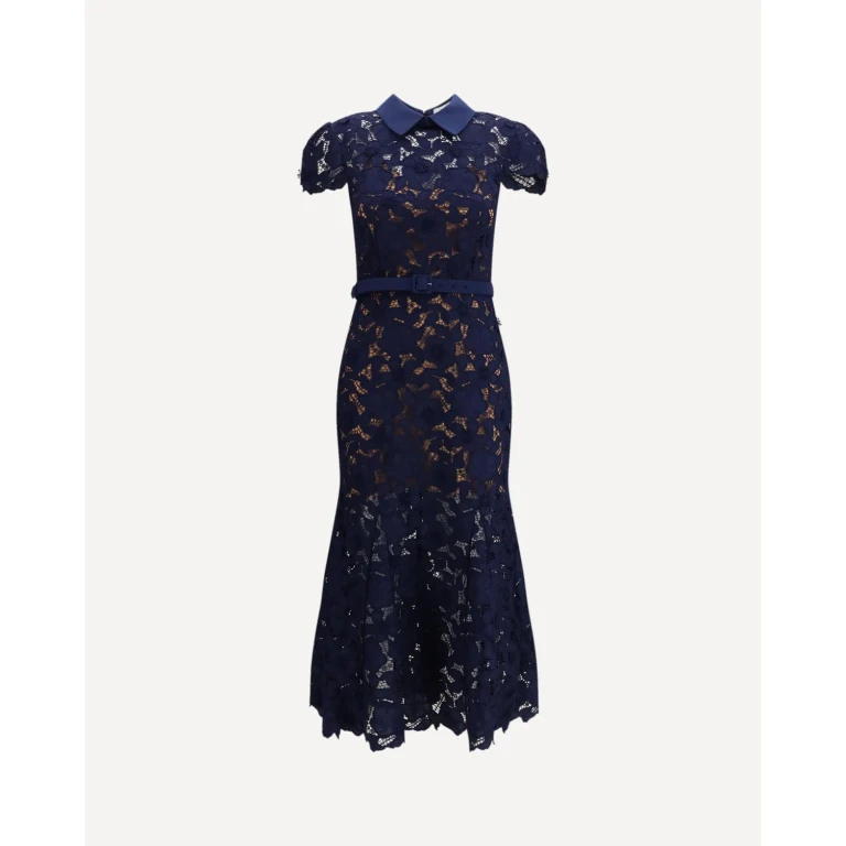 Self-Portrait Guipure kanten midi-jurk
