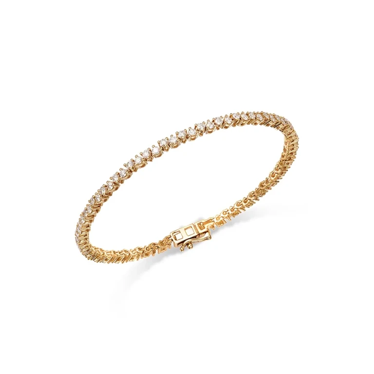 Diamond Scatter Tennis Bracelet in 14K Yellow Gold, 2.50 tcw