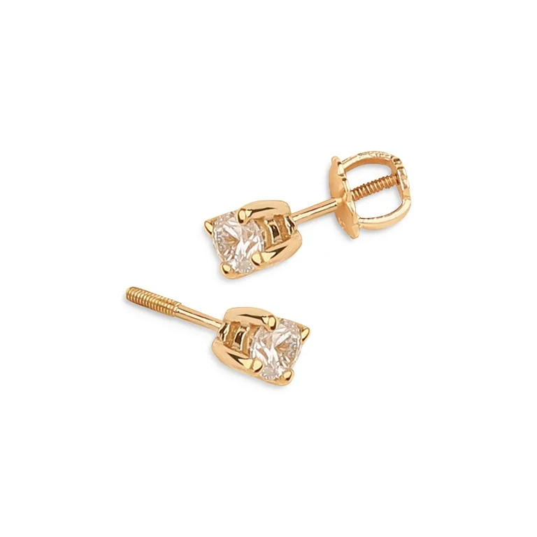 Children's Cubic Zirconia Stud Earrings in 14K Yellow Gold